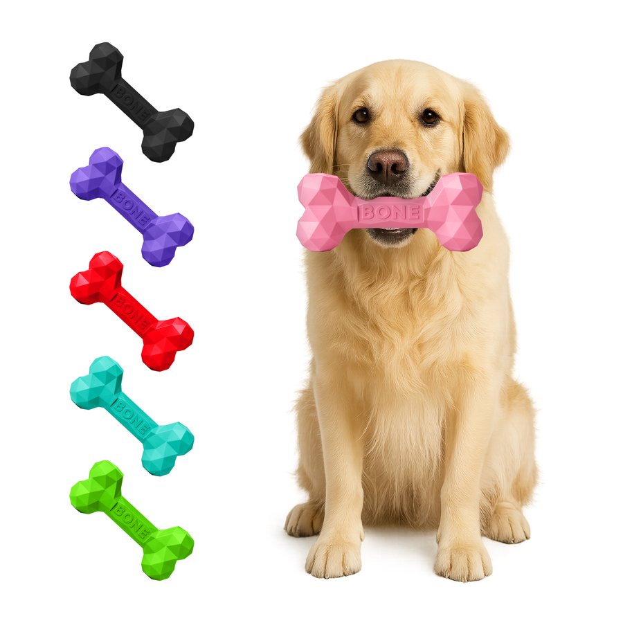 Natural rubber chew bone for medium and large dogs